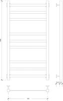 Полотенцесушитель водяной Secado Корсико 3 105x55 см, матовый черный, лесенка