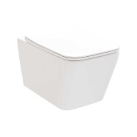 Унитаз подвесной Ravak Natural RimOFF безободковый, сиденье с микролифтом, белый