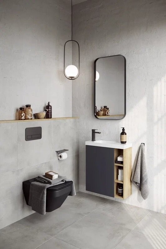 Тумба с раковиной Aqwella Alba 60 L, подвесная, дуб давос