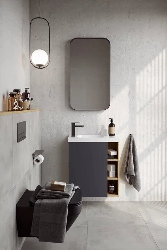 Тумба с раковиной Aqwella Alba 60 L, подвесная, дуб давос