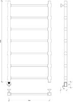 Полотенцесушитель электрический Secado Флоренция 2 100x55 см, подключение слева, глянцевый хром, лесенка