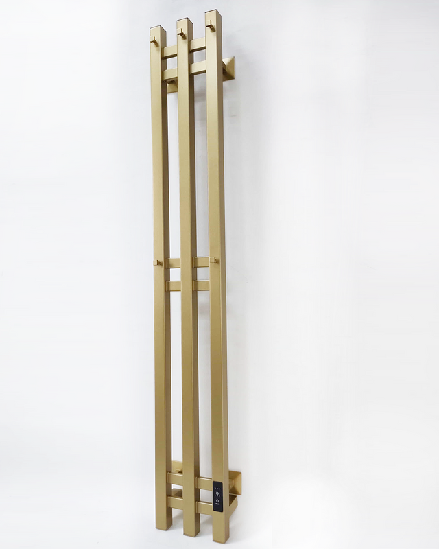 Полотенцесушитель электрический Comfysan Alto-K EC-3 120x20 см, подключение справа, скрытое подключение справа, матовое золото, лесенка, из стали