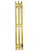 Полотенцесушитель электрический Comfysan Alto-K EC-3 120x20 см, подключение справа, скрытое подключение справа, матовое золото, лесенка, из стали