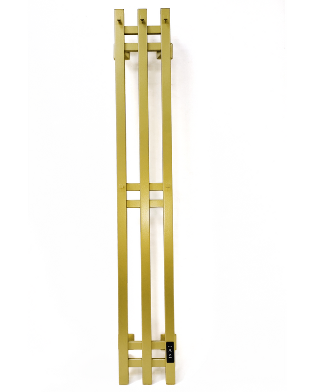 Полотенцесушитель электрический Comfysan Alto-K EC-3 120x20 см, подключение справа, скрытое подключение справа, матовое золото, лесенка, из стали