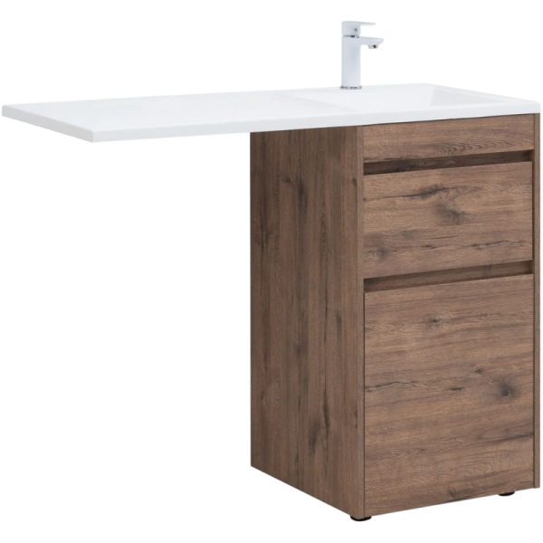 Тумба с раковиной Aquanet Токио 48 R напольная, дуб веллингтон, под стиральную машину