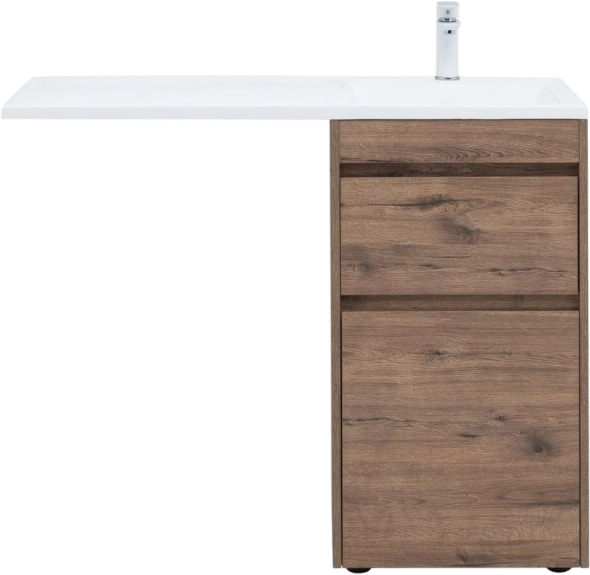 Тумба с раковиной Aquanet Токио 48 R напольная, дуб веллингтон, под стиральную машину