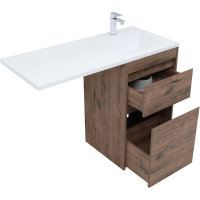 Тумба с раковиной Aquanet Токио 48 R напольная, дуб веллингтон, под стиральную машину