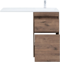 Тумба с раковиной Aquanet Токио 48 R напольная, дуб веллингтон, под стиральную машину