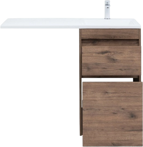 Тумба с раковиной Aquanet Токио 48 R напольная, дуб веллингтон, под стиральную машину