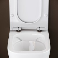 Комплект Ceramicanova Унитаз подвесной New Day CN3005 безободковый, с микролифтом + Инсталляция Balance CN121001MB с кнопкой Circle матовой черной