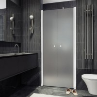 Душевая дверь в нишу Maybahglass MGD-445-1 99 см, профиль матовый белый, стекло сатин