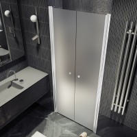 Душевая дверь в нишу Maybahglass MGD-445-1 99 см, профиль матовый белый, стекло сатин