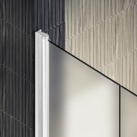 Душевая дверь в нишу Maybahglass MGD-445-1 99 см, профиль матовый белый, стекло сатин