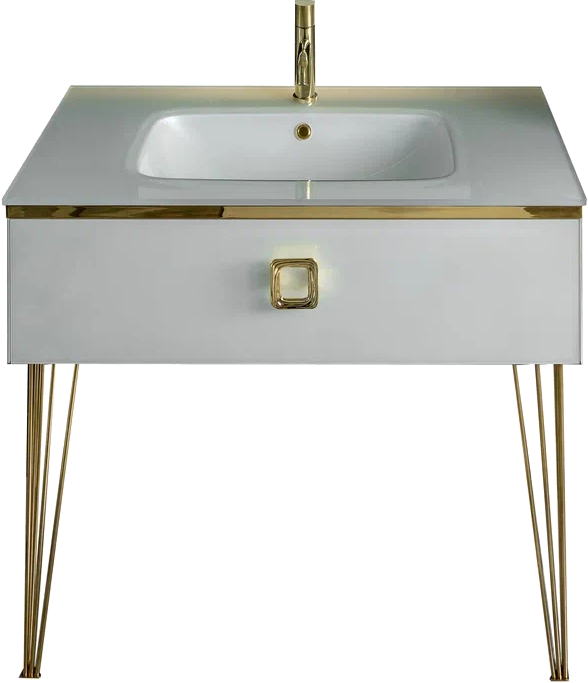 Тумба под раковину со столешницей Armadi Art Lucido 100 жемчужная белая