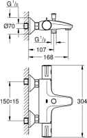 Термостатический смеситель Grohe Grohtherm 800 34567000 для ванны с душем Термостатический смеситель Grohe Grohtherm 800 34567000 для ванны с душем