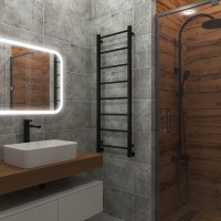 Полотенцесушитель водяной Grota Simple 120x43, RAL9005 черный матовый
