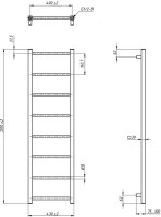 Полотенцесушитель водяной Grota Simple 120x43, RAL9005 черный матовый