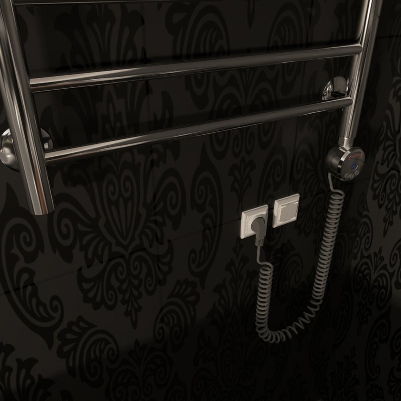 Полотенцесушитель электрический Маргроид Вид 10 10-10050-257R 105x55 см, подключение справа, глянцевый хром, лесенка