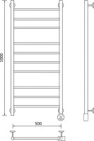 Полотенцесушитель электрический Маргроид Вид 10 10-10050-257R 105x55 см, подключение справа, глянцевый хром, лесенка