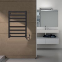 Полотенцесушитель Azario PALERMO 500/800 электрический ЧЕРНЫЙ R 8 пер.