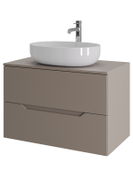 Тумба с раковиной Orange Line 80 подвесная, 2 ящика, матовый латте с раковиной B05-520W