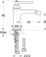 Смеситель для биде Cezares Liberty F BS 01 W0 Смеситель для биде Cezares Liberty F BS 01 W0