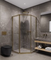 Душевой уголок Timo TTSS-100/17C-8L 100x100 см, профиль матовое золото, стекло прозрачное