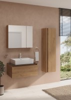 Шкаф пенал для ванной VitrA Nuo 35 золотой дуб