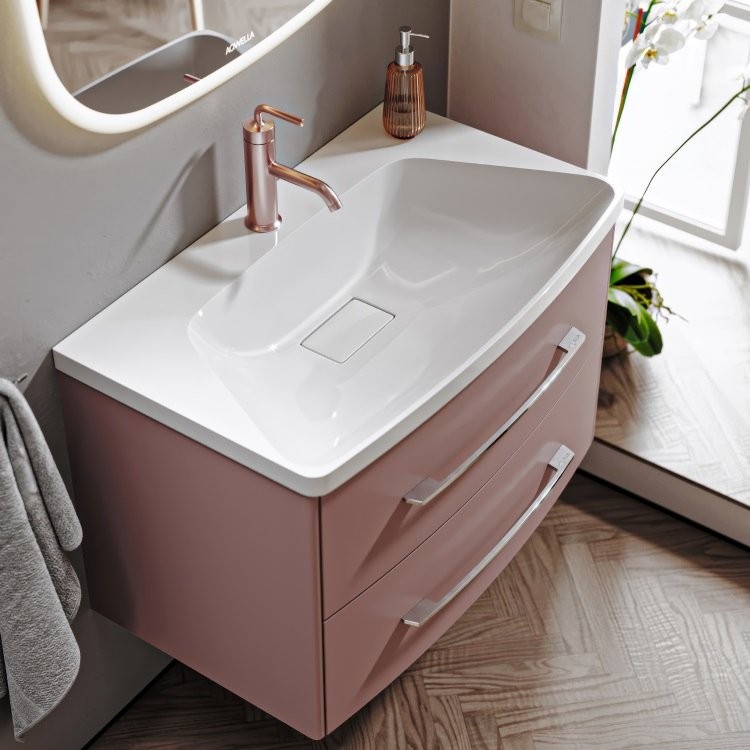 Тумба с раковиной Aqwella 5 stars Neringa 80 подвесная, пепельная роза