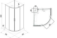 Душевая кабина Aquanet Passion EVO 267252 90x90, профиль хром, стекло прозрачное, без крыши