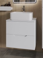 Мебель для ванной комнаты Orange Line 60 подвесная, 2 ящика, матовая белая с раковиной B02-460W