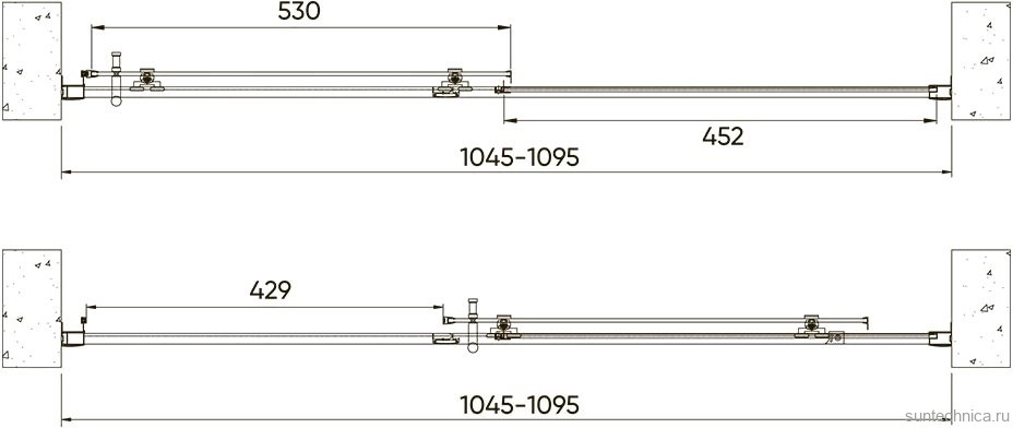 Душевая дверь в нишу Veconi Vianno VN-72B 110 см, профиль черный