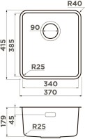 Мойка кухонная Omoikiri Omi 37-U/I Ultra-GB графит