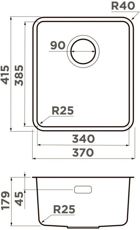Мойка кухонная Omoikiri Omi 37-U/I Ultra-GB графит