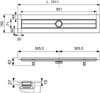 Душевой трап (лоток) TECE Drainline TECEdrainline 100 см под плитку с сифоном