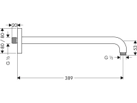 Кронштейн для верхнего душа Hansgrohe 27413000