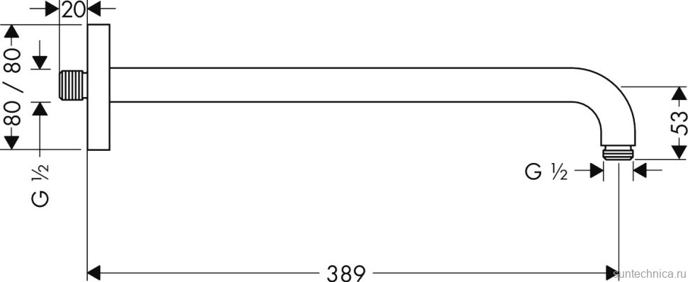 Кронштейн для верхнего душа Hansgrohe 27413000