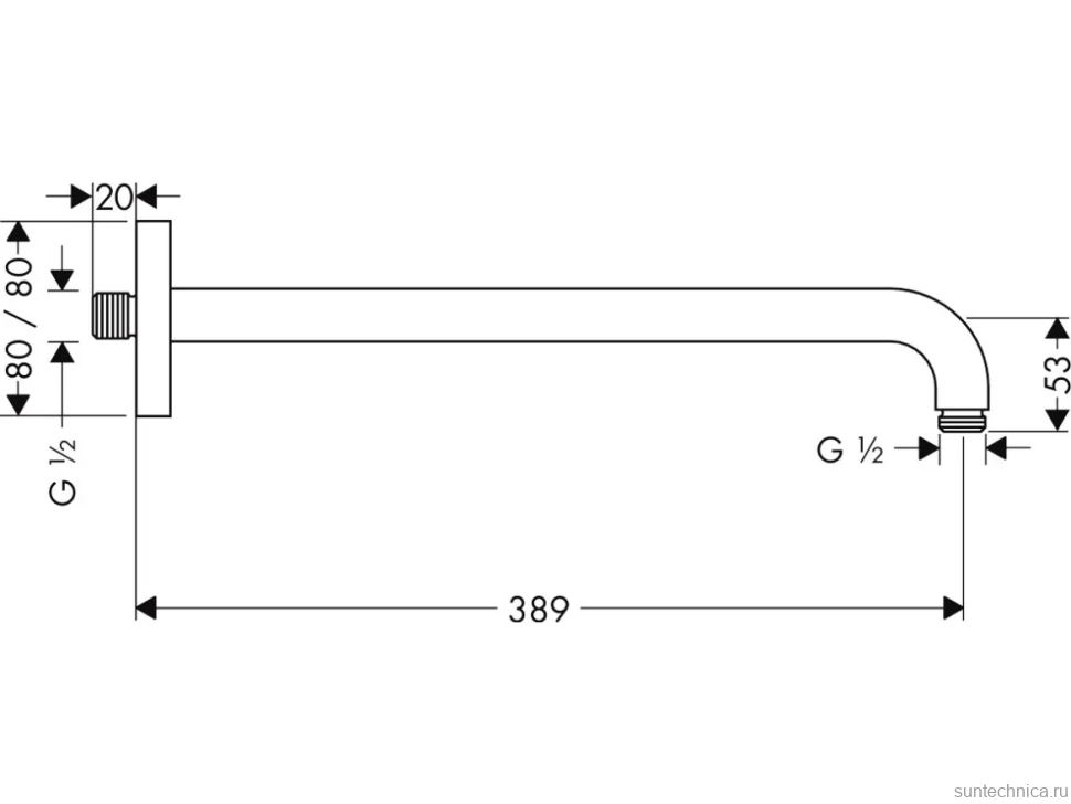 Кронштейн для верхнего душа Hansgrohe 27413000