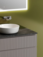 Тумба с раковиной Sancos Snob T 100 см, doha soft, столешница черный мрамор, раковина TT100A1