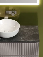 Тумба с раковиной Sancos Snob T 100 см, doha soft, столешница черный мрамор, раковина TT100A1