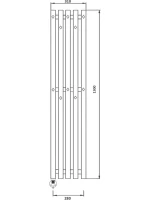 Полотенцесушитель электрический Secado Сандриго 5К 1300/280 135x30 см, подключение слева, хром, I-образный