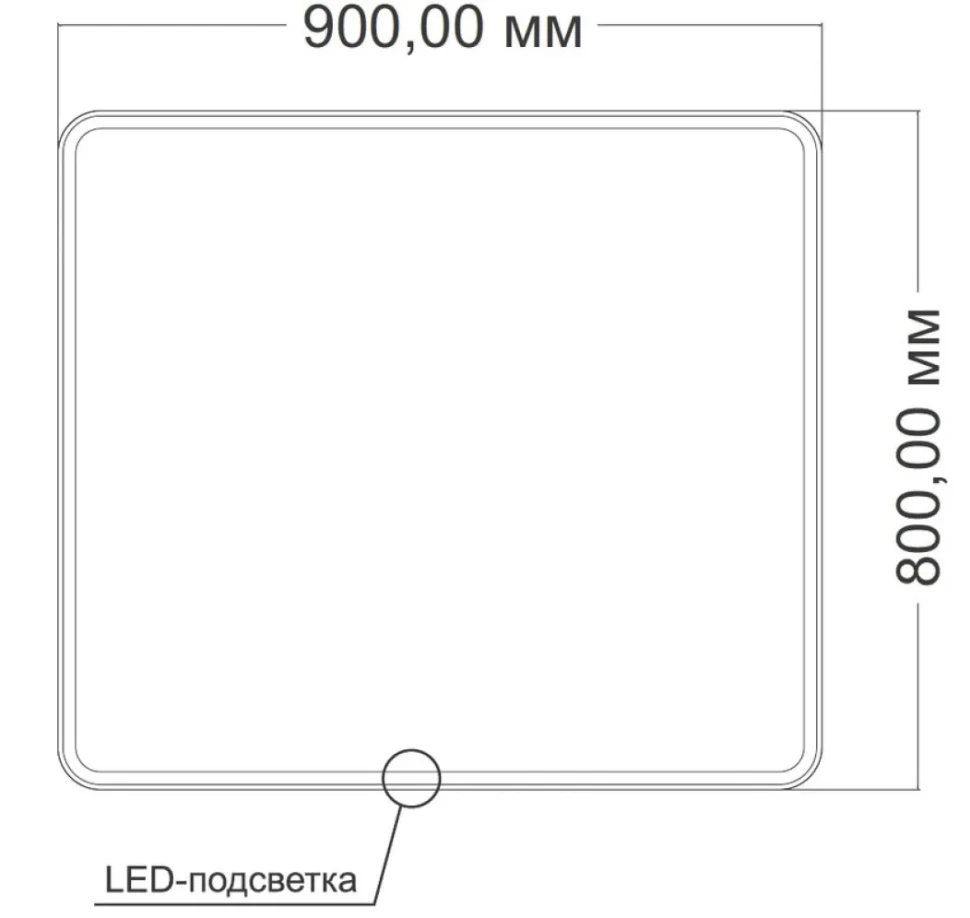 Зеркало Vincea VLM-3VC9008-2 90x80, с подсветкой и антизапотевателем
