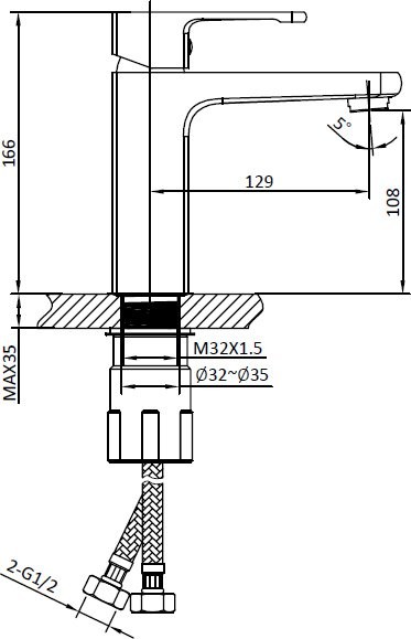 Смеситель для раковины AltroBagno Lamberto AltroBagnoLamberto0124MB матовый черный