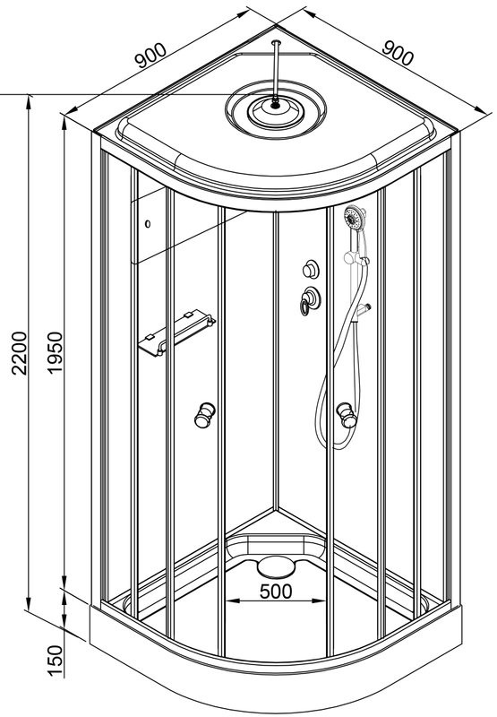 Душевая кабина DTO D 09SLED