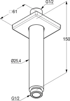 Кронштейн для верхнего душа Kludi A-QA 6653505-00 хром