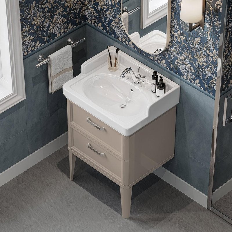 Тумба с раковиной KERAMA MARAZZI Pompei 60 с 2 ящиками, камео бежевая