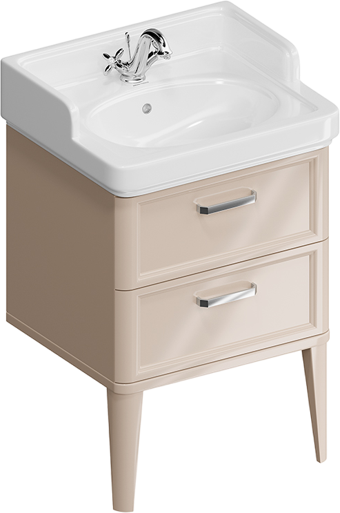 Тумба с раковиной KERAMA MARAZZI Pompei 60 с 2 ящиками, камео бежевая