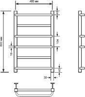 Полотенцесушитель водяной Comfysan Puro-K W-6 60х40 60x45 см, матовый белый, лесенка