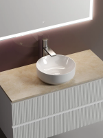 Тумба с раковиной Sancos Snob T 100 см, bianco, столешница бежевая, раковина CN6005
