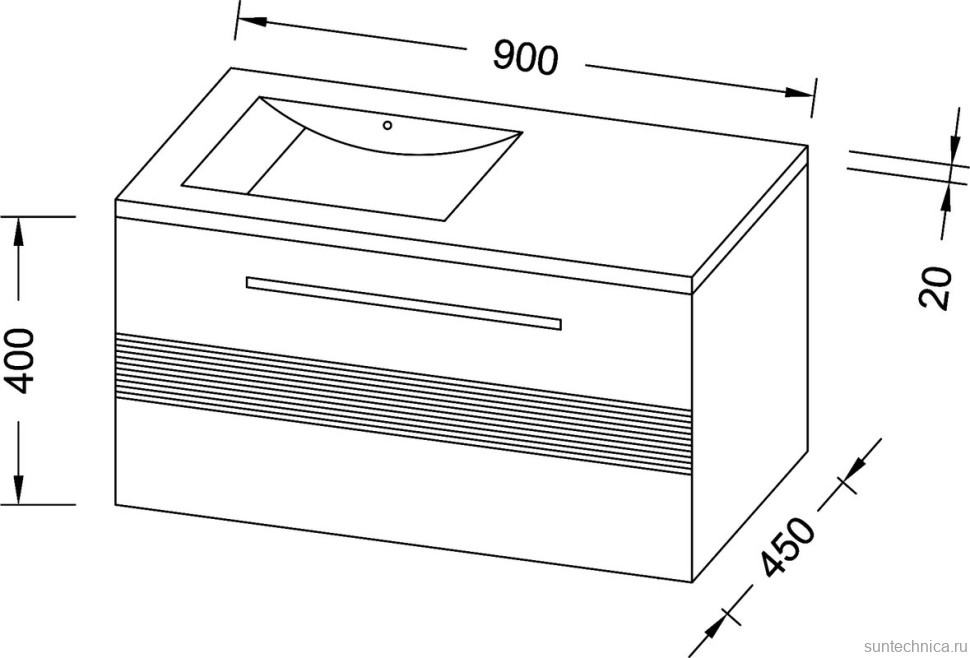 Тумба под раковину Sanvit Соната 1-90 L белая